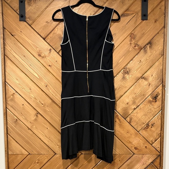 Banana Republic Black Sleeveless Dress White Piping - Picture 3 of 4